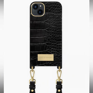 IDEAL OF SWEDEN BLACK CROC IPHONE 12/12 PRO NECKLACE/ CROSSBODY CASE